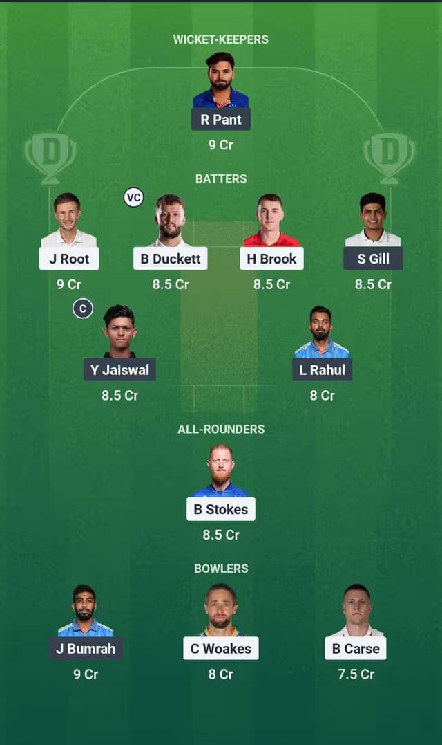 India vs Eng dream11